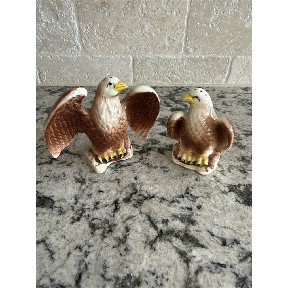 Vintage Salt And Pepper Shakers American Bald Eagle Japan